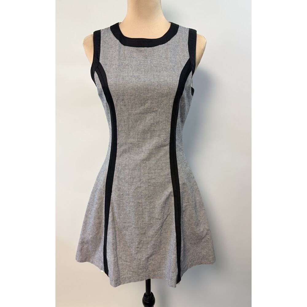 Retro Fit & Flare Career Dress Medium Slimming blue black  Above Knee Sleeveless
